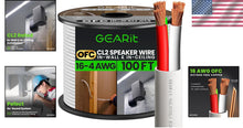 Load image into Gallery viewer, 100ft 16 AWG Speaker Cable - Oxygen-Free Copper, Fire Safety Certified CL2