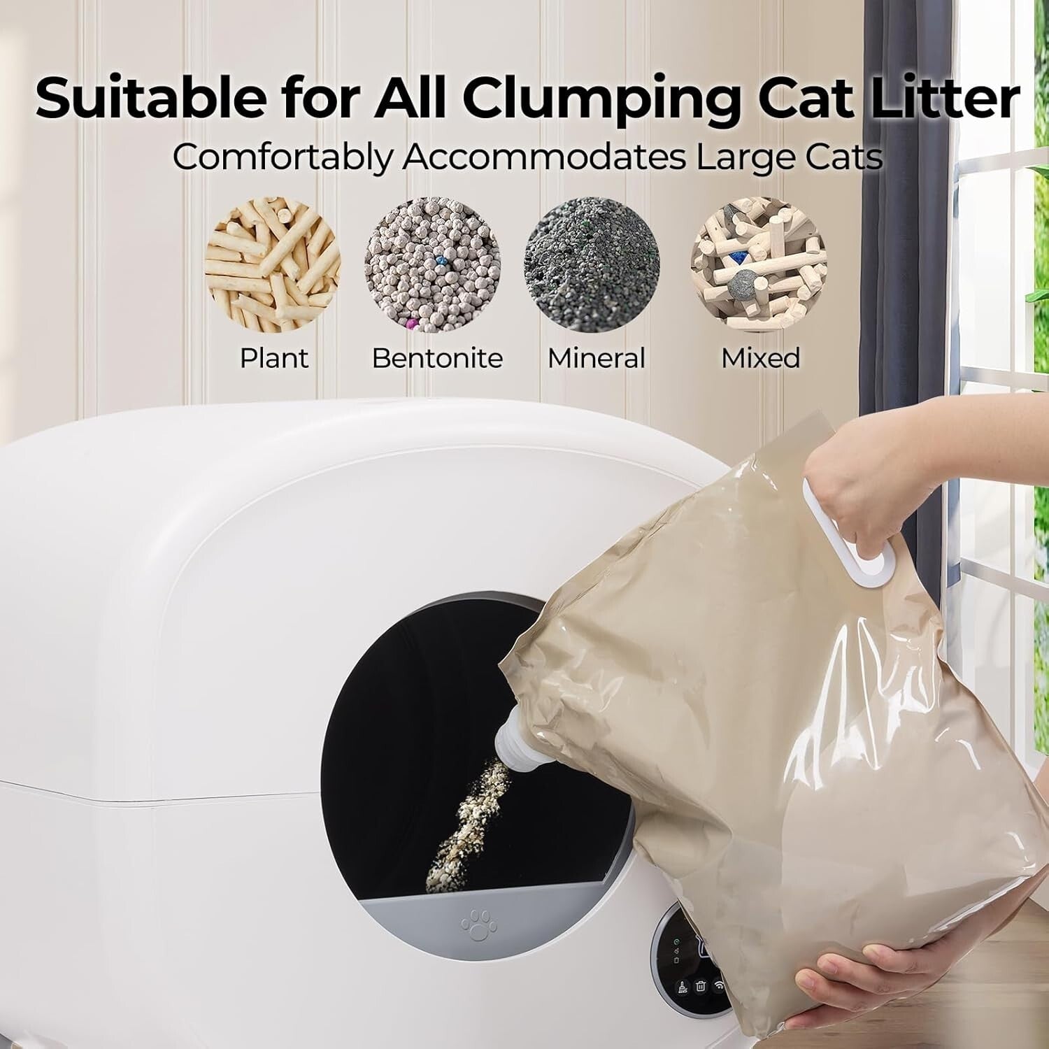 Luxury Extra-Large Self-Cleaning Cat Litter Box for Busy Cat Owners - 35dB Quiet