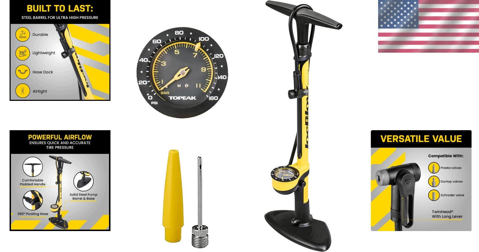 Durable JoeBlow Bike Pump - Ergonomic Floor Pump for Accurate Inflation
