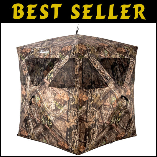 Compact Mossy Oak Ground Blind with Integrated Wheels - Ultimate Hunting Stealth