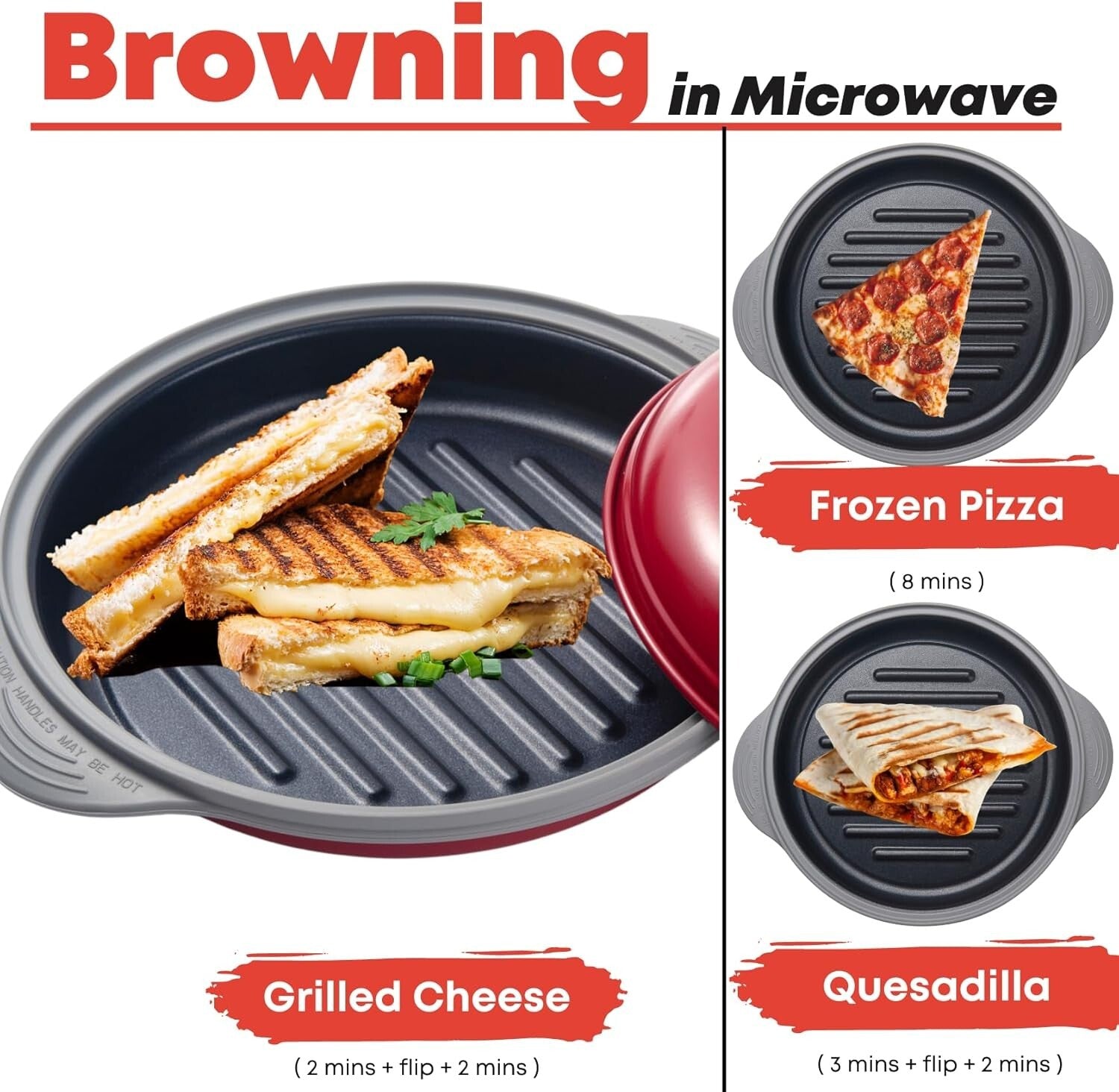 Quick & Easy Microwave Grill Pan - Ideal for Crispy Cooking, Dishwasher Safe