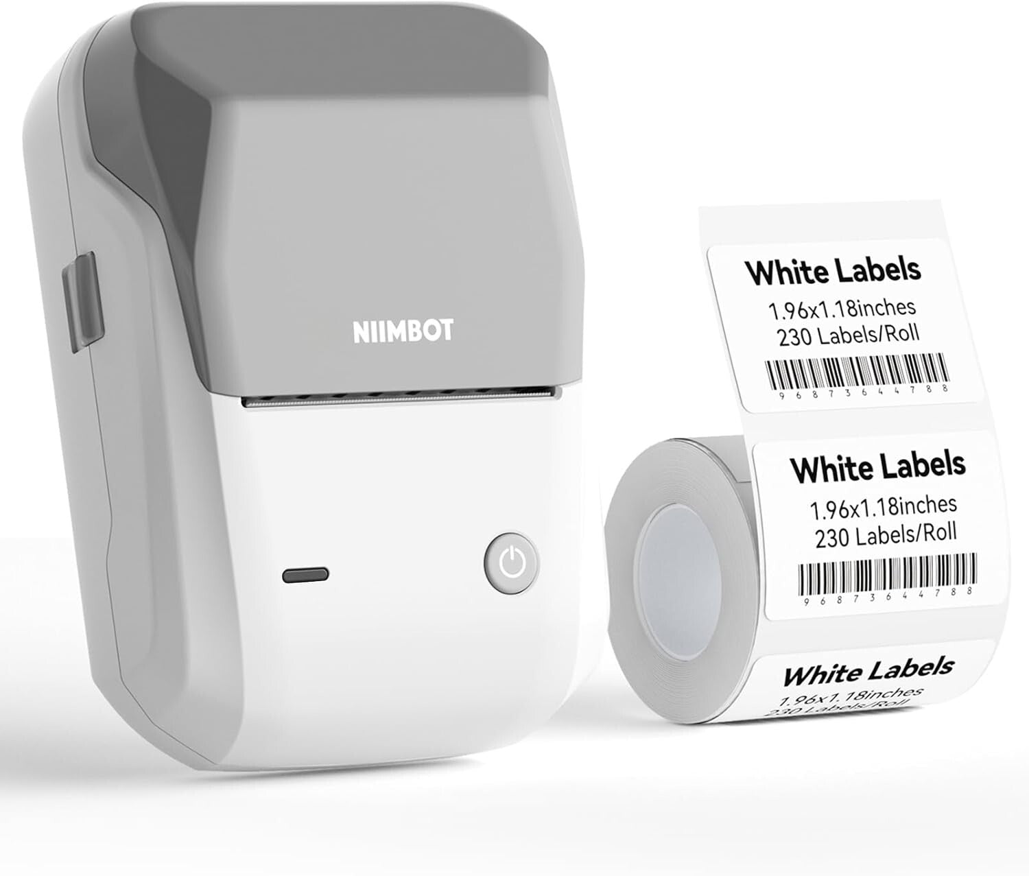 Efficient Gray-White Label Maker with Bluetooth & USB - Ideal for Small Business