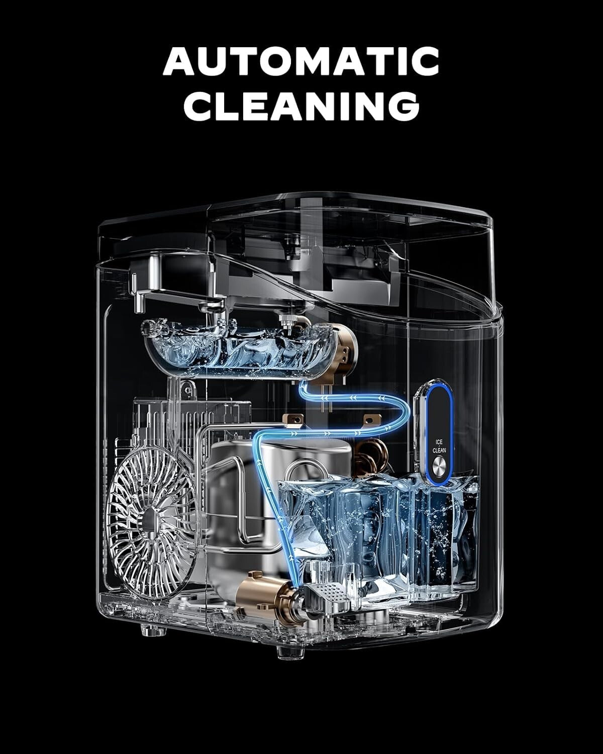 Chewable Nugget Ice Maker - Compact Countertop Design with 1-Click Operation