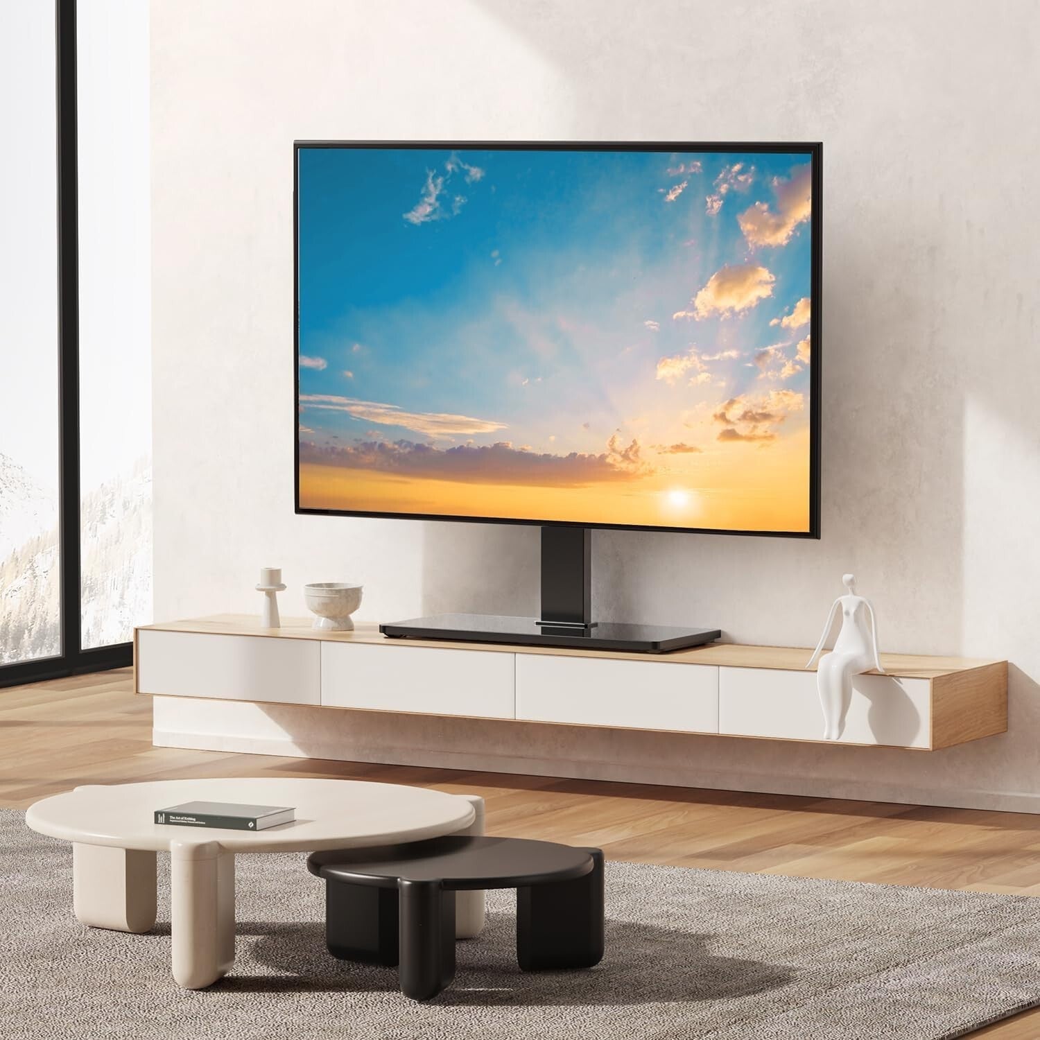 Universal Swivel TV Stand Base for 37-75 Inch TVs - Height Adjustable & Durable