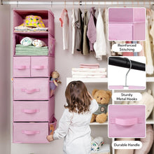 Load image into Gallery viewer, Portable 6-Shelf Hanging Closet Organizer with Pockets – Ideal for Baby Rooms