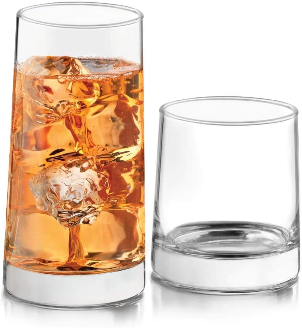 Sophisticated 16-Piece Glassware Set: Tumblers & Rocks Glasses for Entertaining