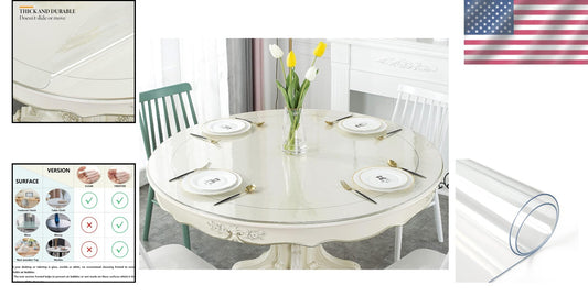 Crystal Clear 45" Round Table Protector - Heavy-Duty Protection for Any Surface