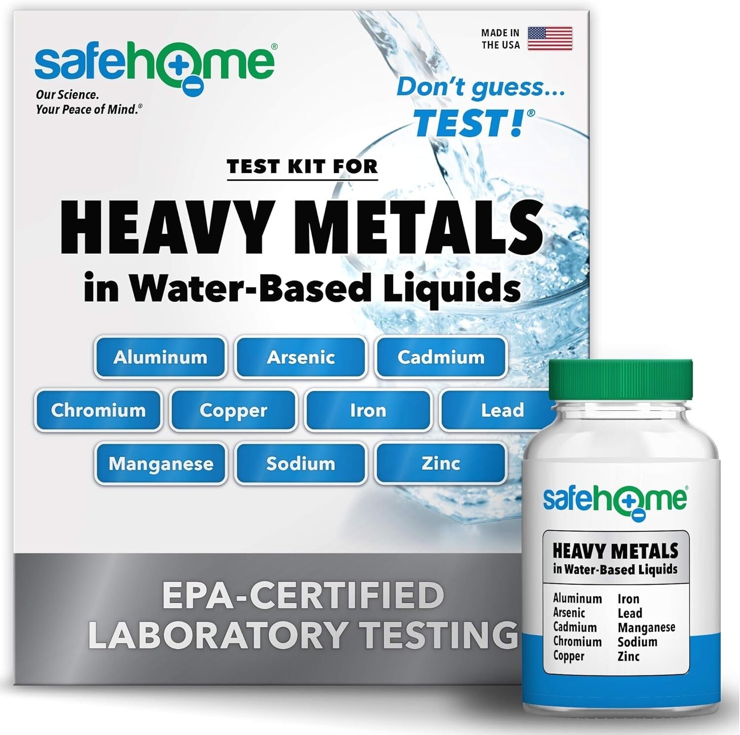 Heavy Metals Water Test Kit – EPA Certified, Tests 10 Liquids with Quick Results