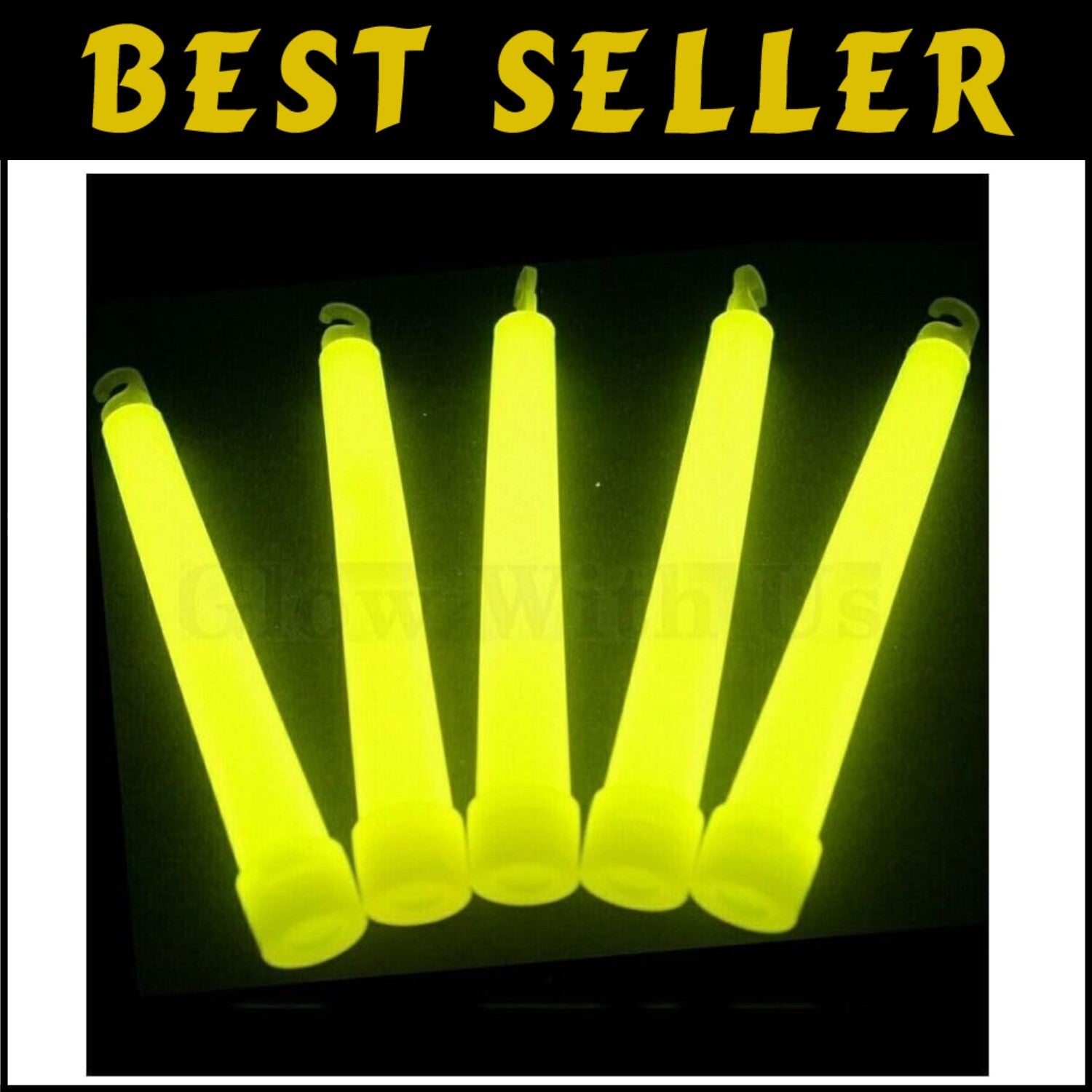 Illuminate Any Event with 100 Yellow Safety Glow Sticks - 3-Year Shelf Life