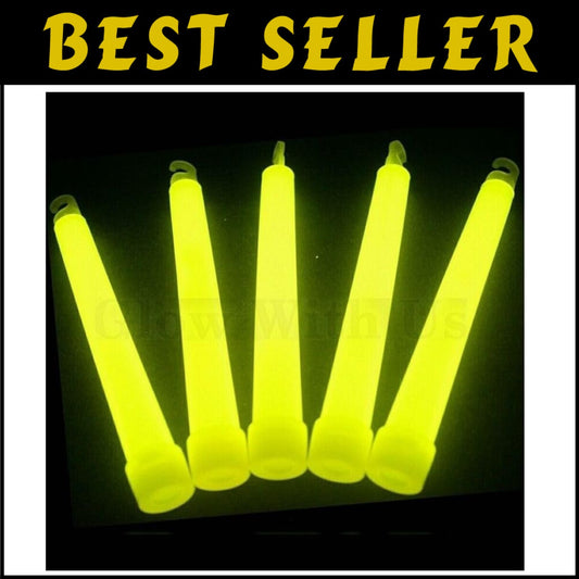 Illuminate Any Event with 100 Yellow Safety Glow Sticks - 3-Year Shelf Life