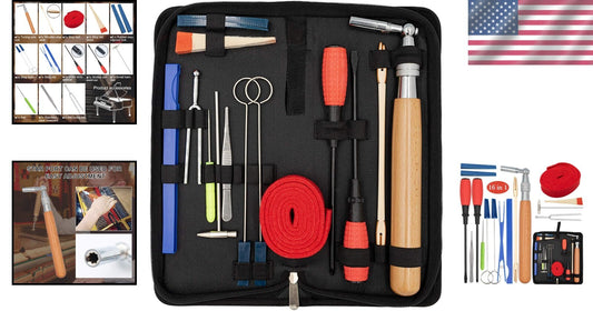 16-Piece Professional Piano Tuning Kit with Toolbox for Grand & Upright Pianos