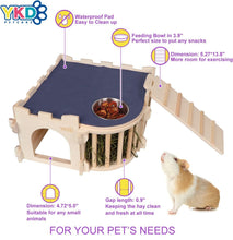 Load image into Gallery viewer, Extra Large Rabbit House with Ladder and Hay Feeder for Small Animal Comfort