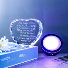 Load image into Gallery viewer, Personalized Crystal Keepsake for Mom - Heart Design with Vibrant LED Base