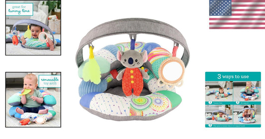 3-in-1 Tummy Time & Mini Gym with Musical Koala - Portable Play for Babies