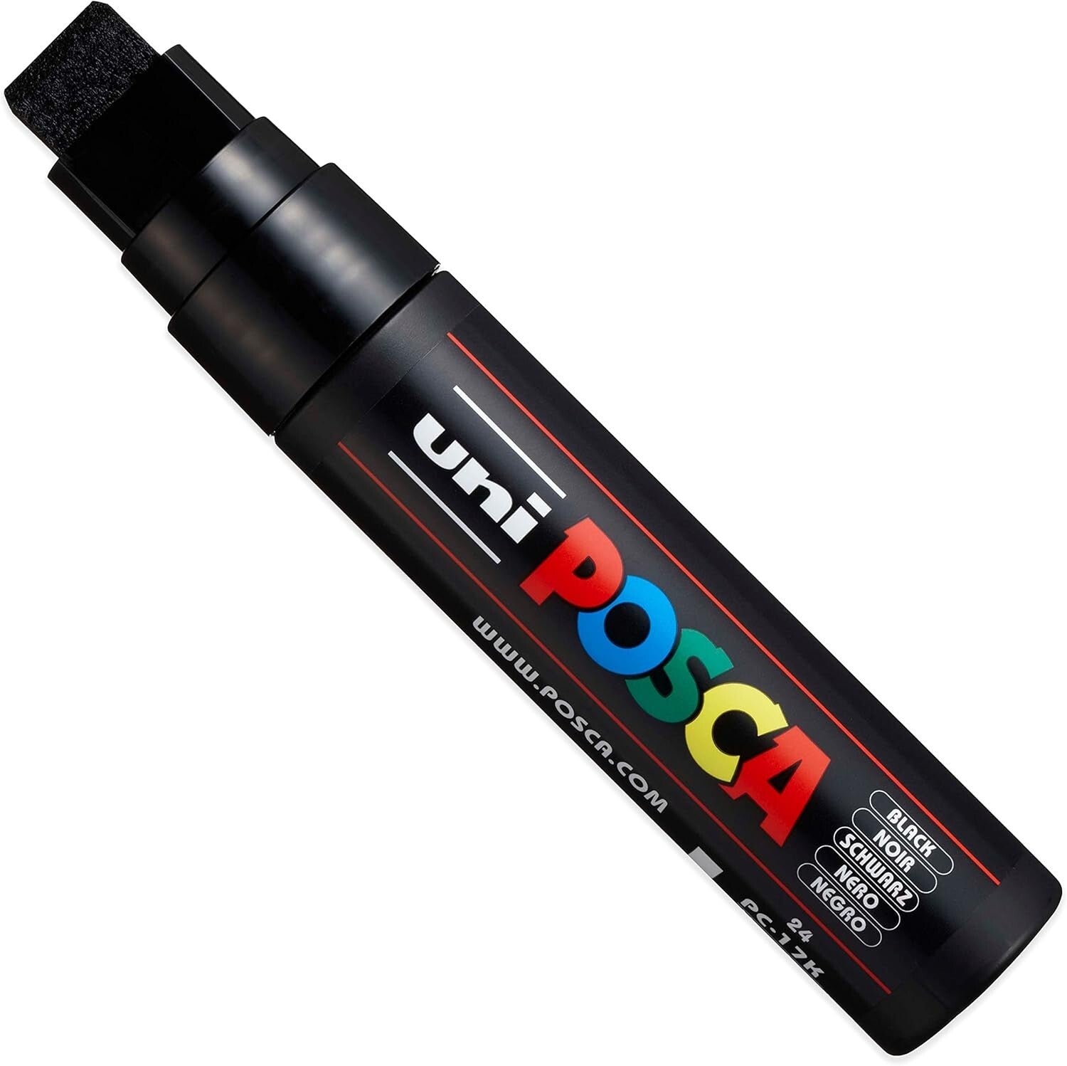 Full Black Pen Set of 7 with Contoured Grip & Chisel Tip for Smooth Writing