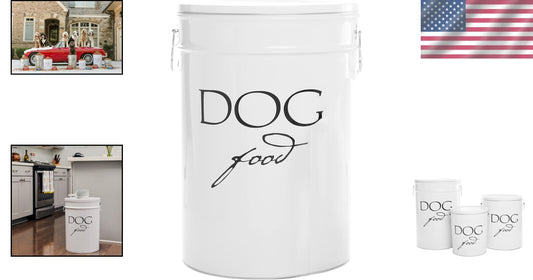 Classic Rectangular Dog Food Bin with Airtight Lid – Stylish 40lbs Storage