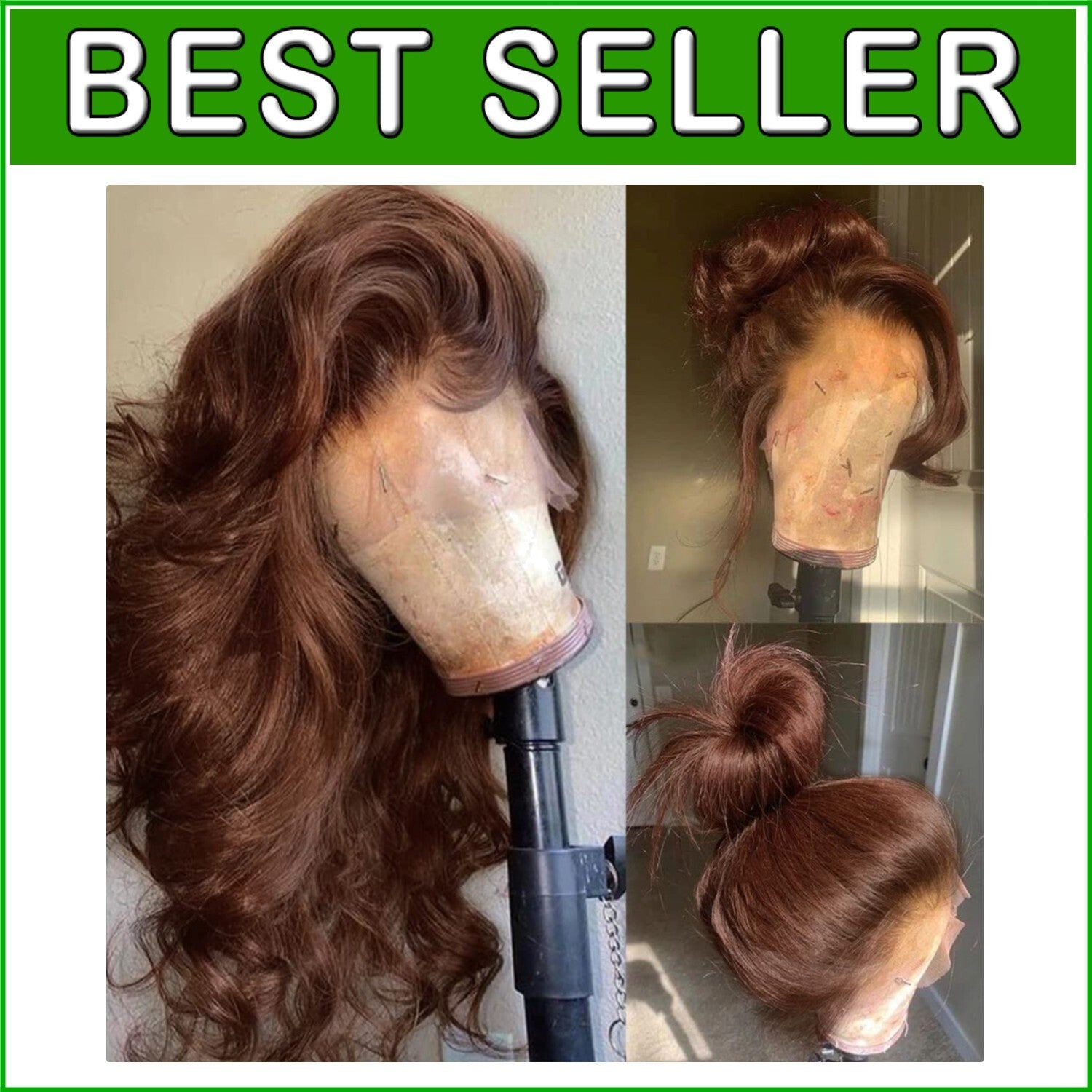 24 Inch 200% Density Brown Lace Front Wig - Soft Body Wave with Baby Hair