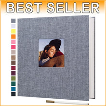 Load image into Gallery viewer, Chic Gray Linen Photo Album 13.2x12.8 Inches – Ideal for Gifting &amp; Scrapbooking