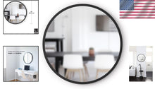 Load image into Gallery viewer, Large 24-Inch Round Mirror with Protective Rubber Frame for High-Traffic Areas