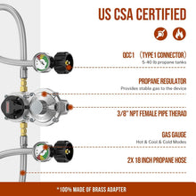 Load image into Gallery viewer, 2-Stage Auto Changeover RV Propane Regulator with 18" Stainless Braided Hoses