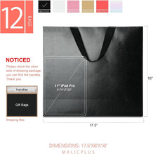 Load image into Gallery viewer, Elegant 12 Set of Embossed Black Gift Bags - Large 17.5x6x16 for Special Events