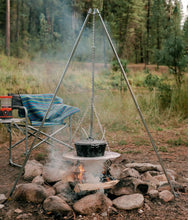 Load image into Gallery viewer, Portable Adjustable Tripod Cooker with 18" Grill for Outdoor Cooking Adventures