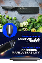 Load image into Gallery viewer, High-Performance 7-Inch Nakiri Knife - Black Titanium Coated &amp; Comfortable Grip