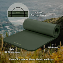 Load image into Gallery viewer, Solana Extra Thick 1-Inch Yoga Mat with Strap - Non-Slip Comfort in Wild Spruce