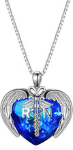 Load image into Gallery viewer, Nursing School Graduation Gift: Sterling Silver Pendant with Angel Heart Charm