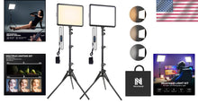 Load image into Gallery viewer, 2900-7000K Adjustable Studio Lighting Kit with 61" Tripods - Perfect for Vlogs