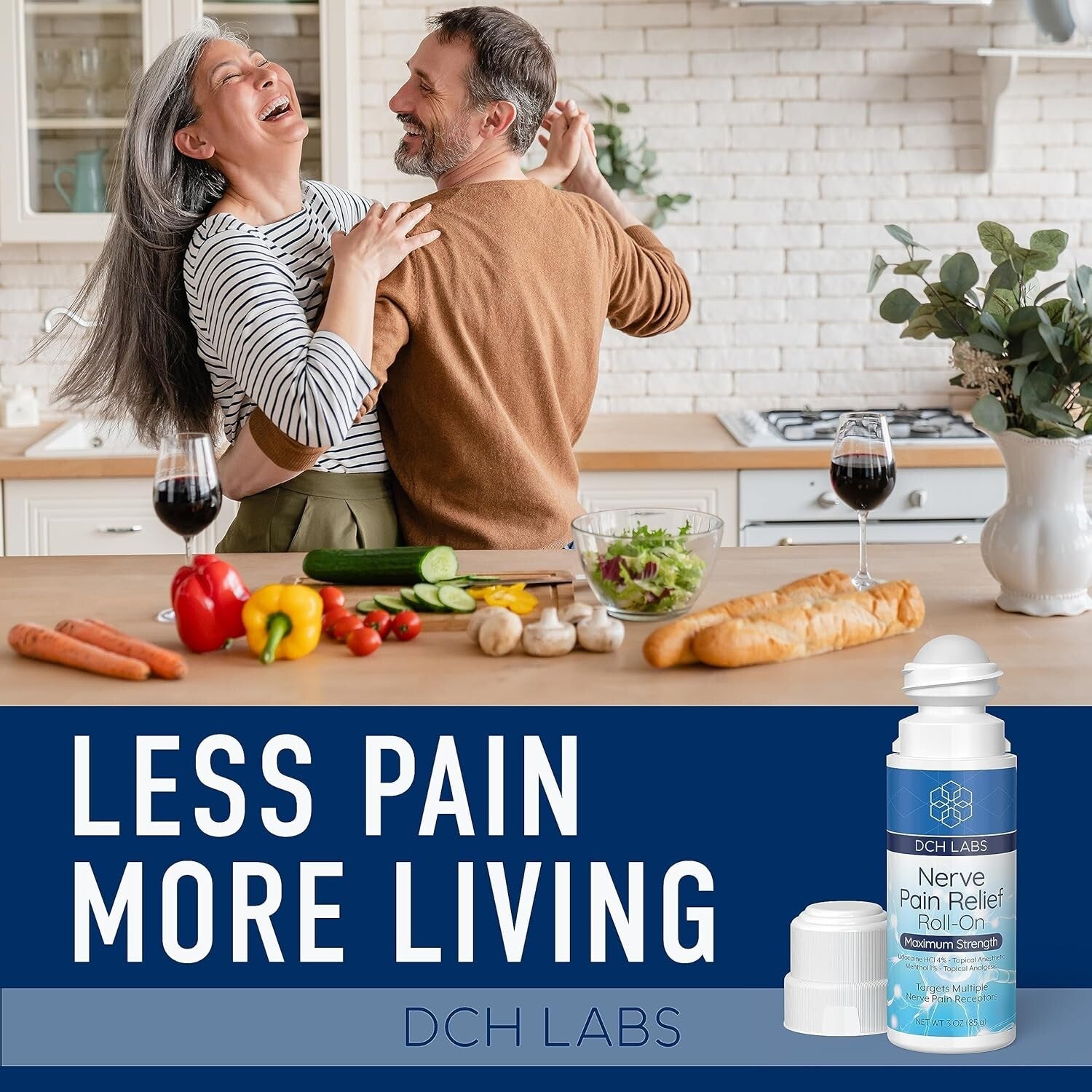 Maximum Strength Nerve Pain Relief Roll-On with Lidocaine & Menthol - 3-Pack