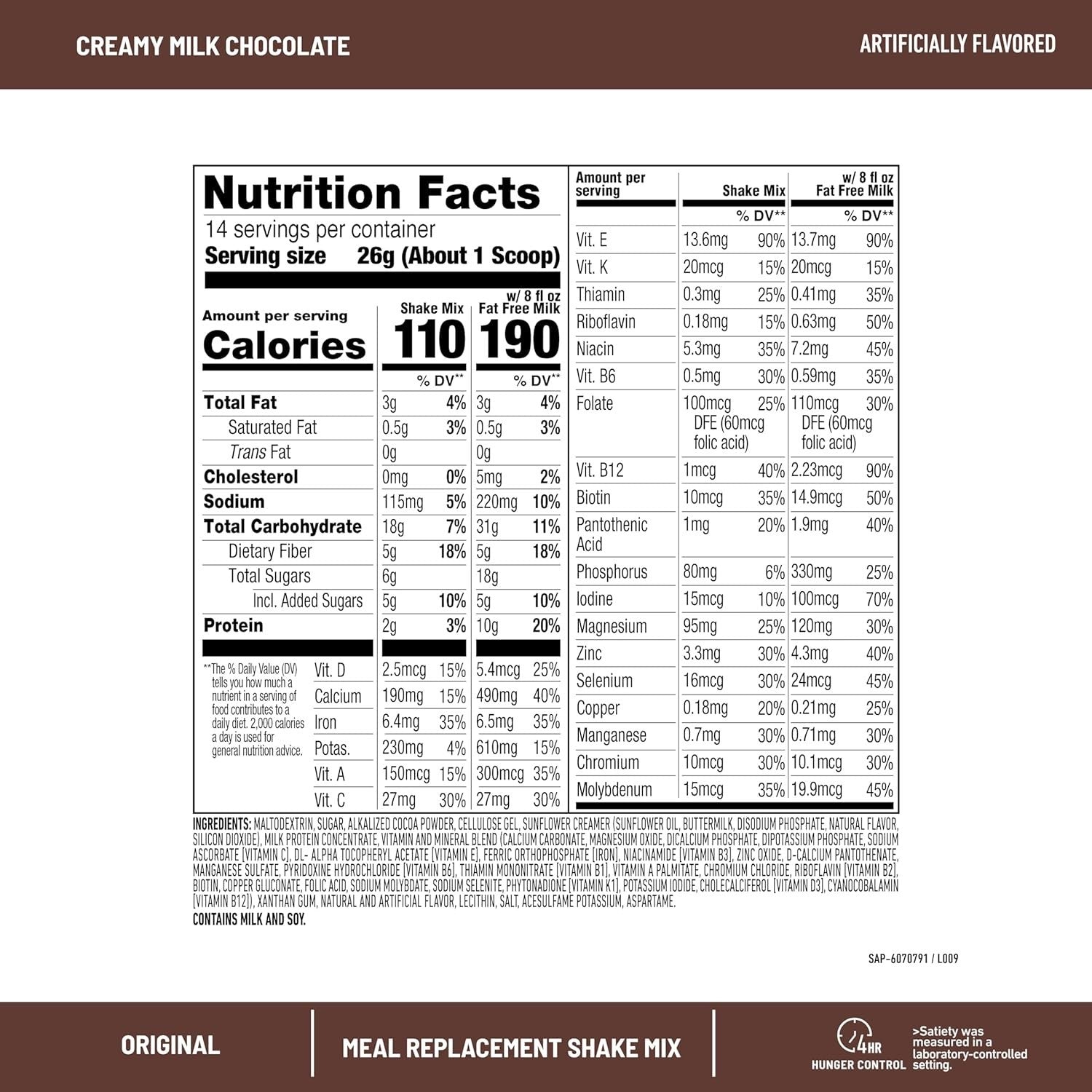 Protein-Rich Meal Replacement Shake - Creamy Chocolate, Healthy Weight Solution