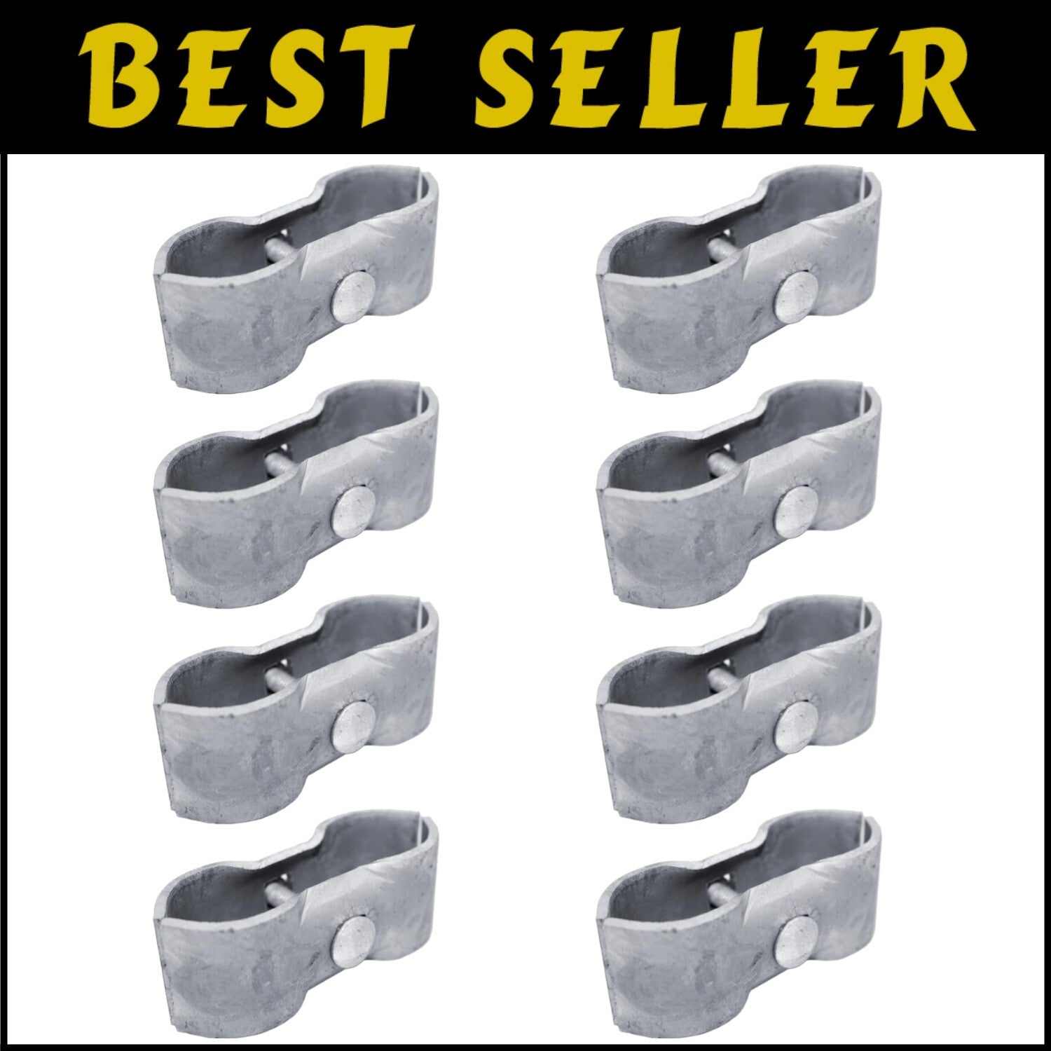8 Classic Chain Link Fence Panel Clamps for 1-5/8" Pipe Frames - Galvanized