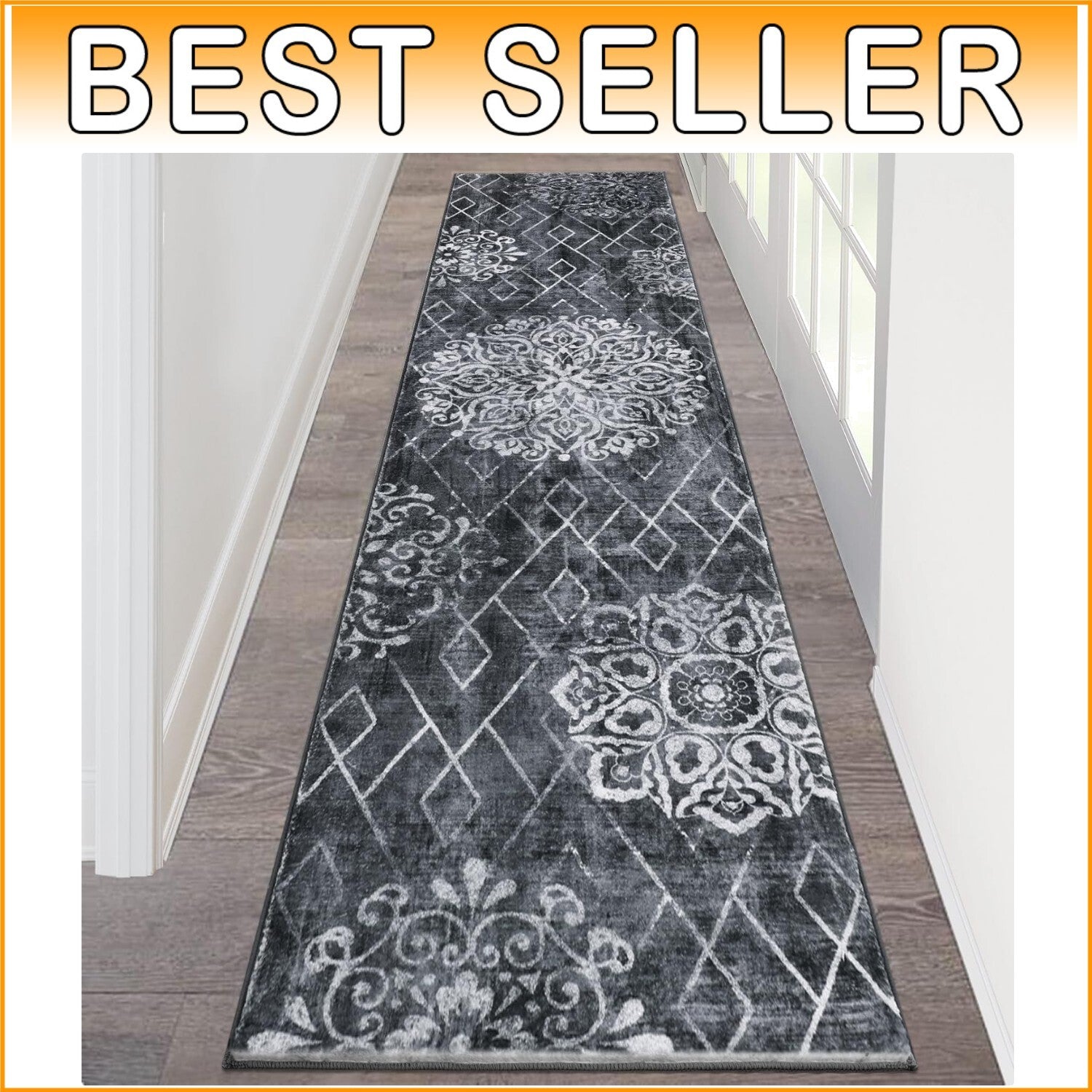 High Pile Boho Runner Rug 2' x 8' - Soft, Durable, Easy Care for Modern Homes