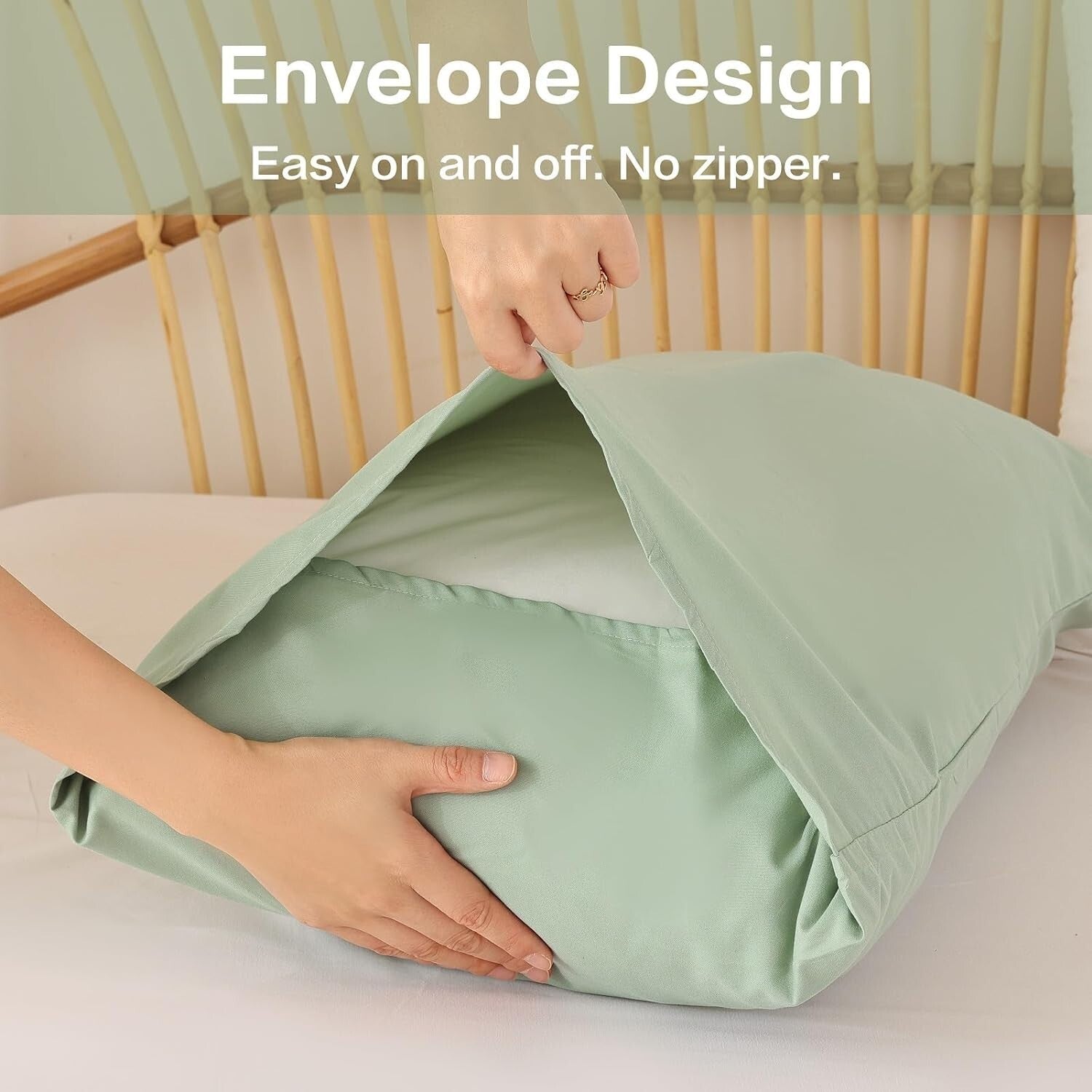 Lightweight Super King Plus Comforter 128x120 - 3 Piece Sage Green Bedding Set