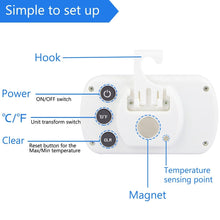 Load image into Gallery viewer, Environmentally Friendly Digital Refrigerator Thermometers - 6 Pack Waterproof
