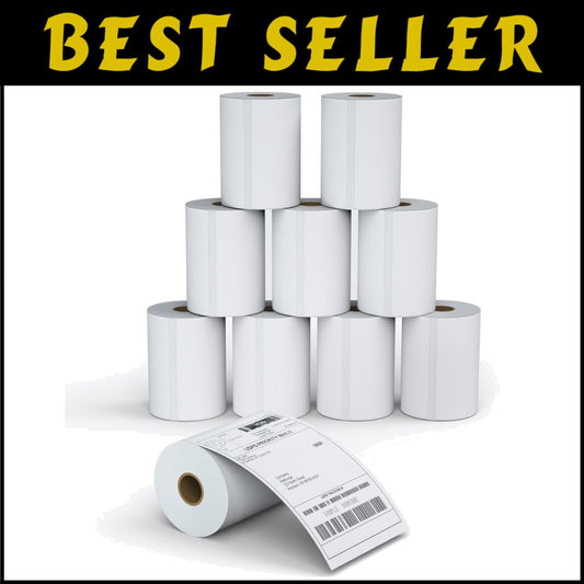 Waterproof 4x6 Self-Adhesive Labels, 10 Rolls of 250 for E-commerce Shipping