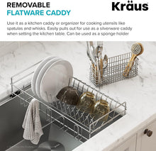 Load image into Gallery viewer, 17" Stainless Steel Over Sink Dish Drying Rack with Removable Utensil Holder