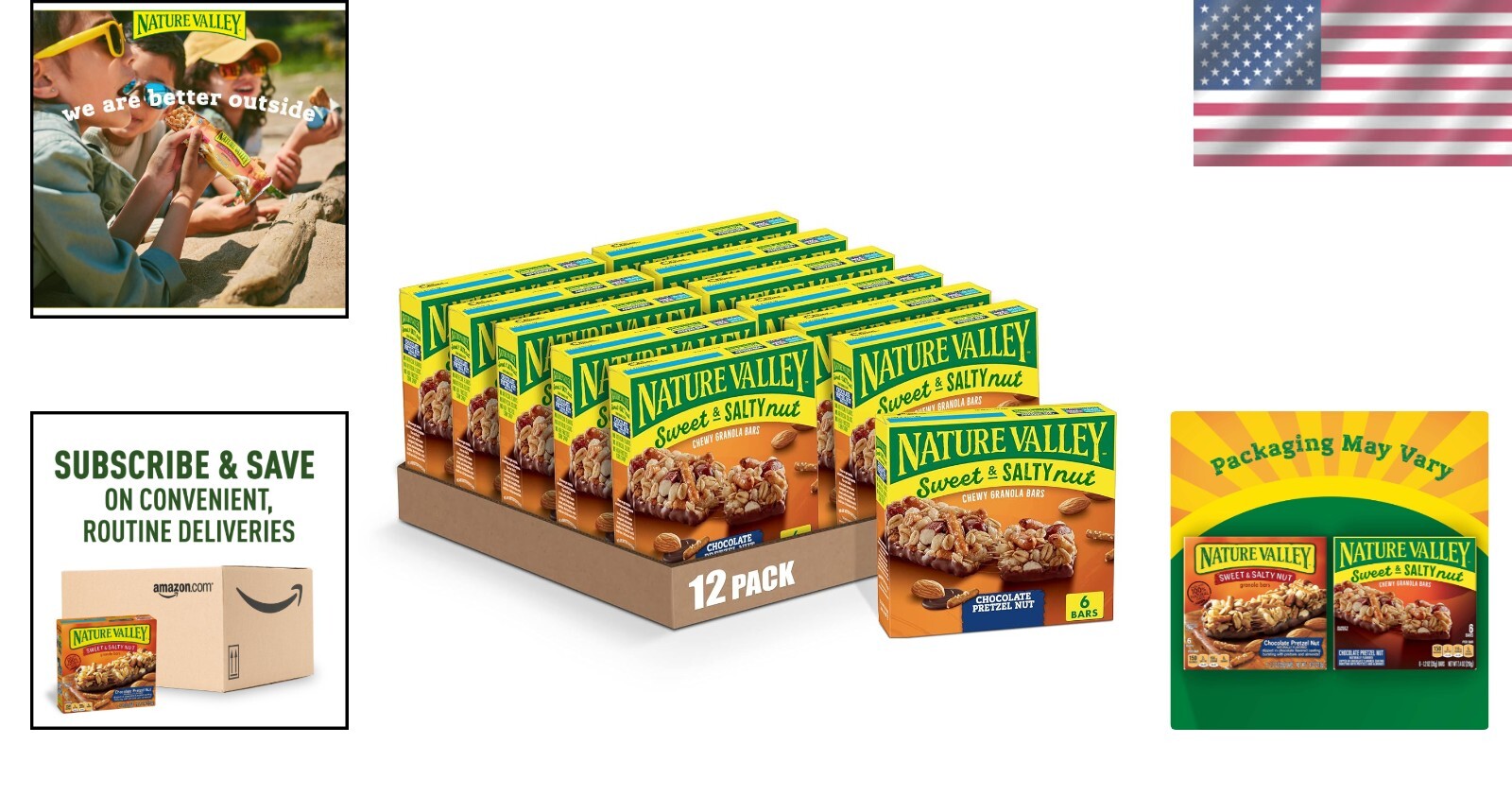 Chocolate Pretzel Sweet & Salty Granola Bars - 12 Count Pack - On-the-Go Treat