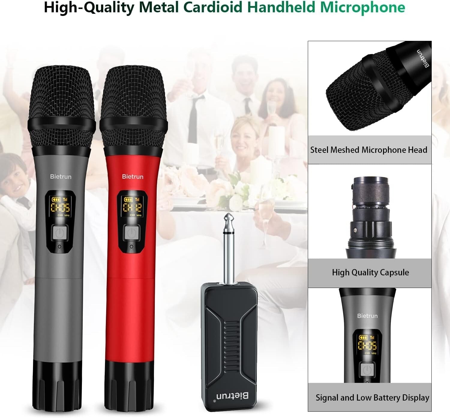 Dynamic Long-Distance Wireless Microphone Set - Perfect for Weddings and Parties