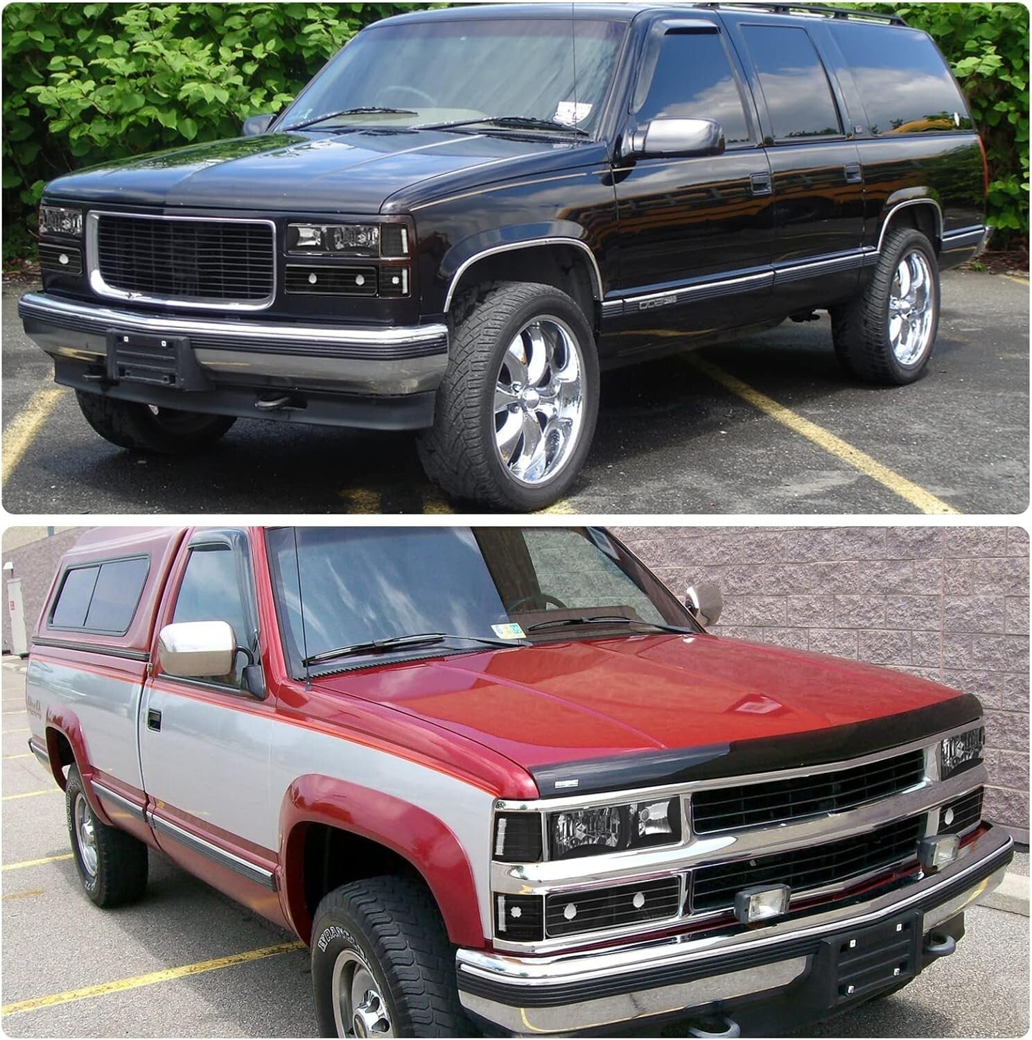 Crystal Clear Reflector Headlights for 1994-1998 Chevy Silverado/Suburban/Tahoe