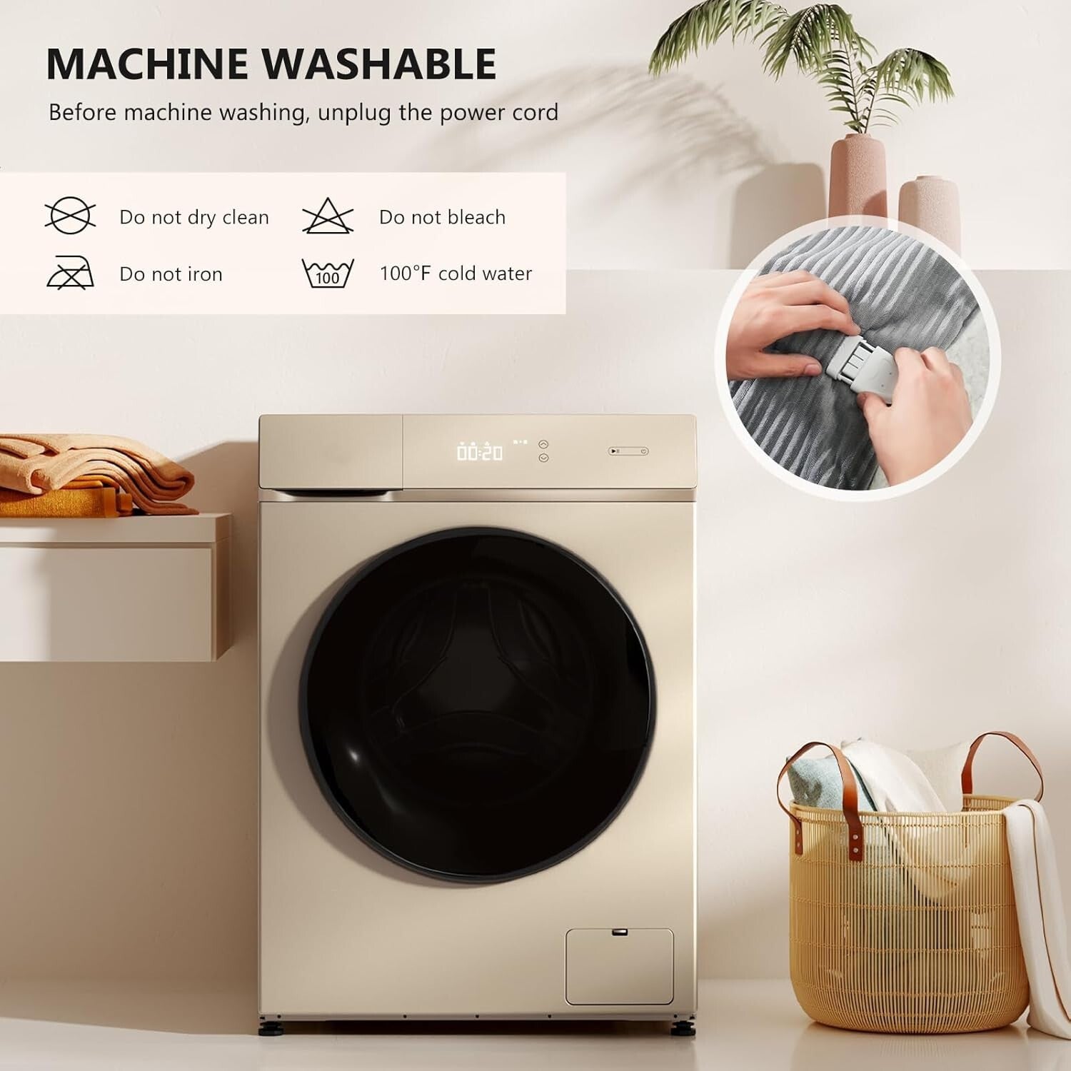 ETL Certified Plush Electric Blanket 72"x84" - Over-Heat Protection for Safety