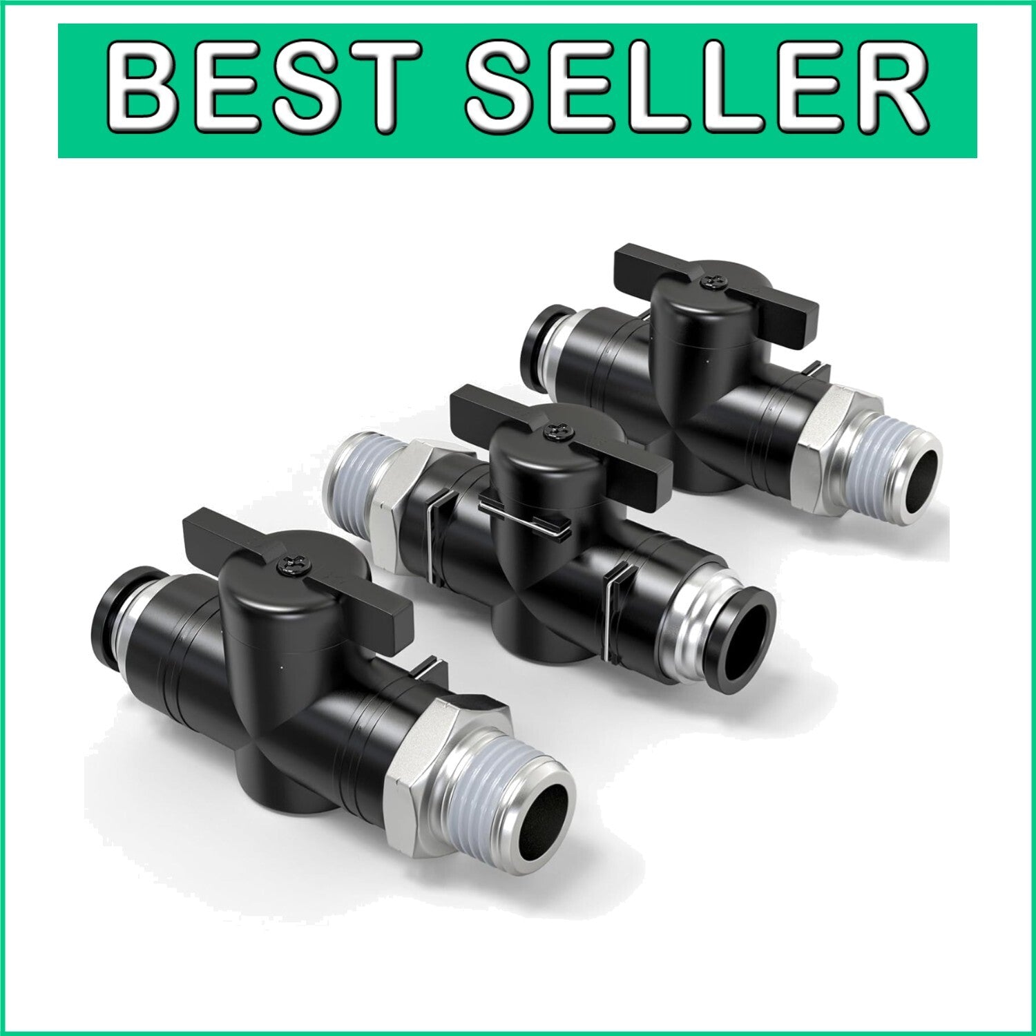 1/4" Tube OD x 1/8" NPT Thread Ball Valve - 145 PSI Air Flow Control (5 Pack)