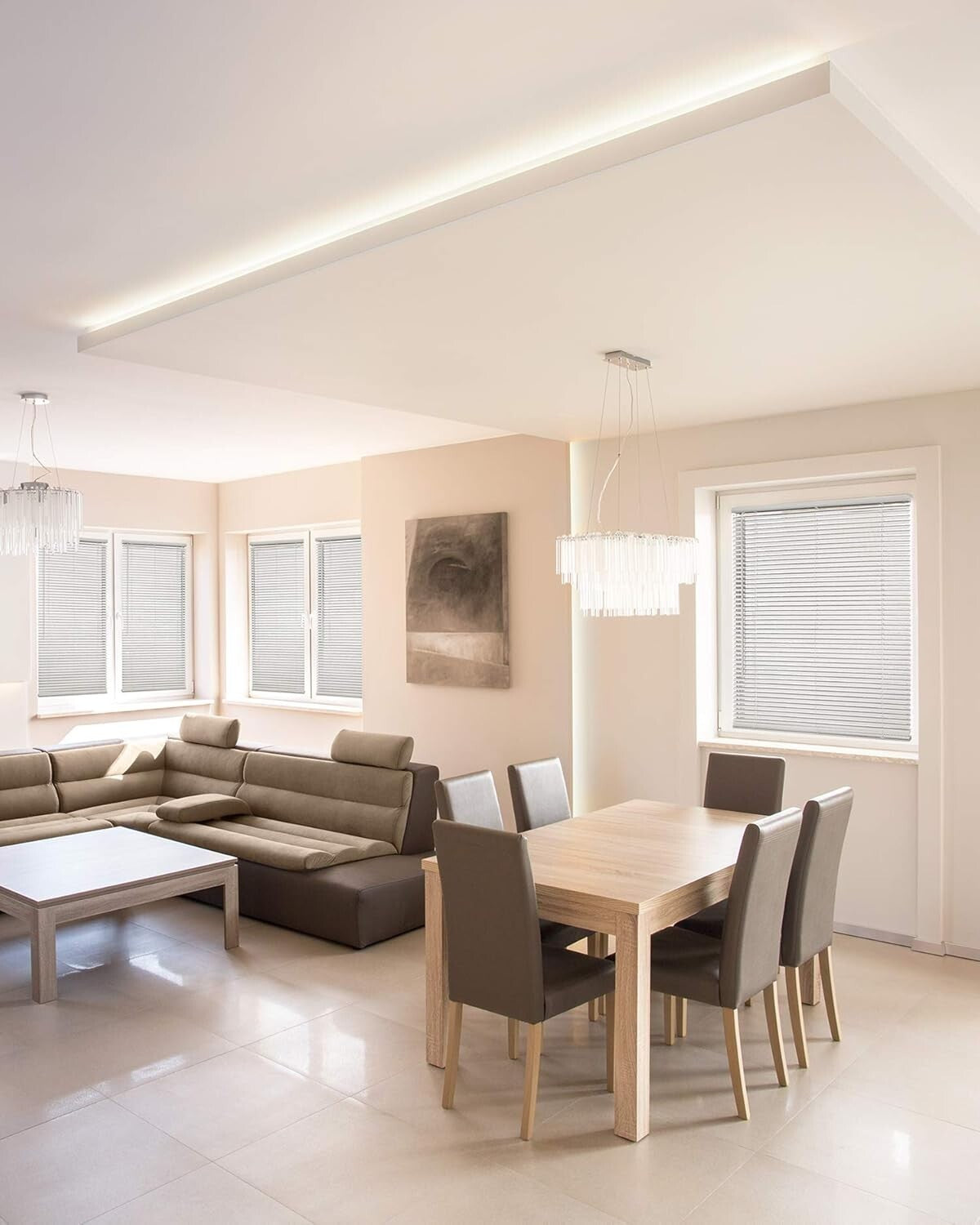 Durable Gray Cordless Mini Blinds, 72"W x 64"H - Ultimate Light Control