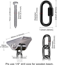 Load image into Gallery viewer, Heavy-Duty Rustproof Porch Swing Chain Kit with Silent Hangers, 1000LB Capacity