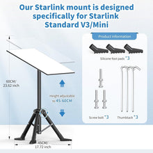 Load image into Gallery viewer, Height Adjustable Starlink Tripod Stand with Pipe Adapter for Outdoor Adventures