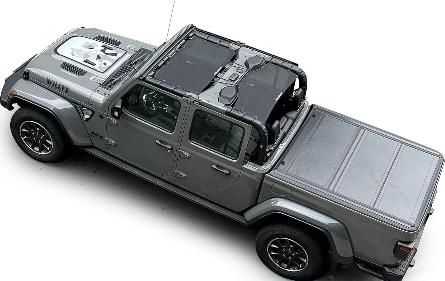 Black Screen Roof Cover for Jeep Gladiator 2018-2023 - Easy Installation