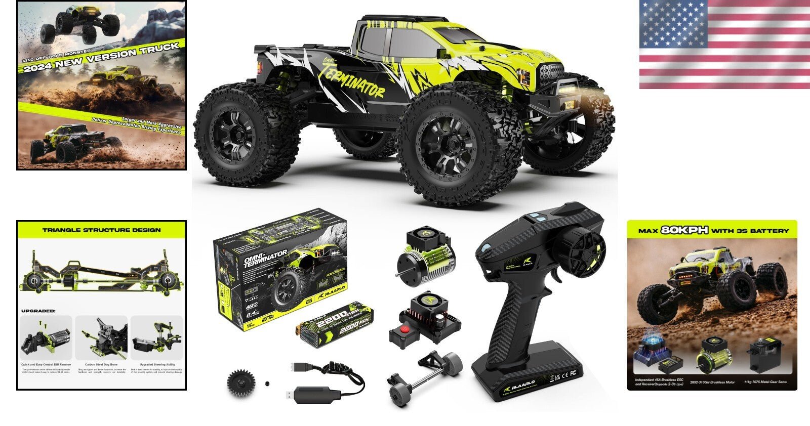 Fast 50mph Waterproof Monster Truck - Remote Control 1/10 Off-Road Adventure