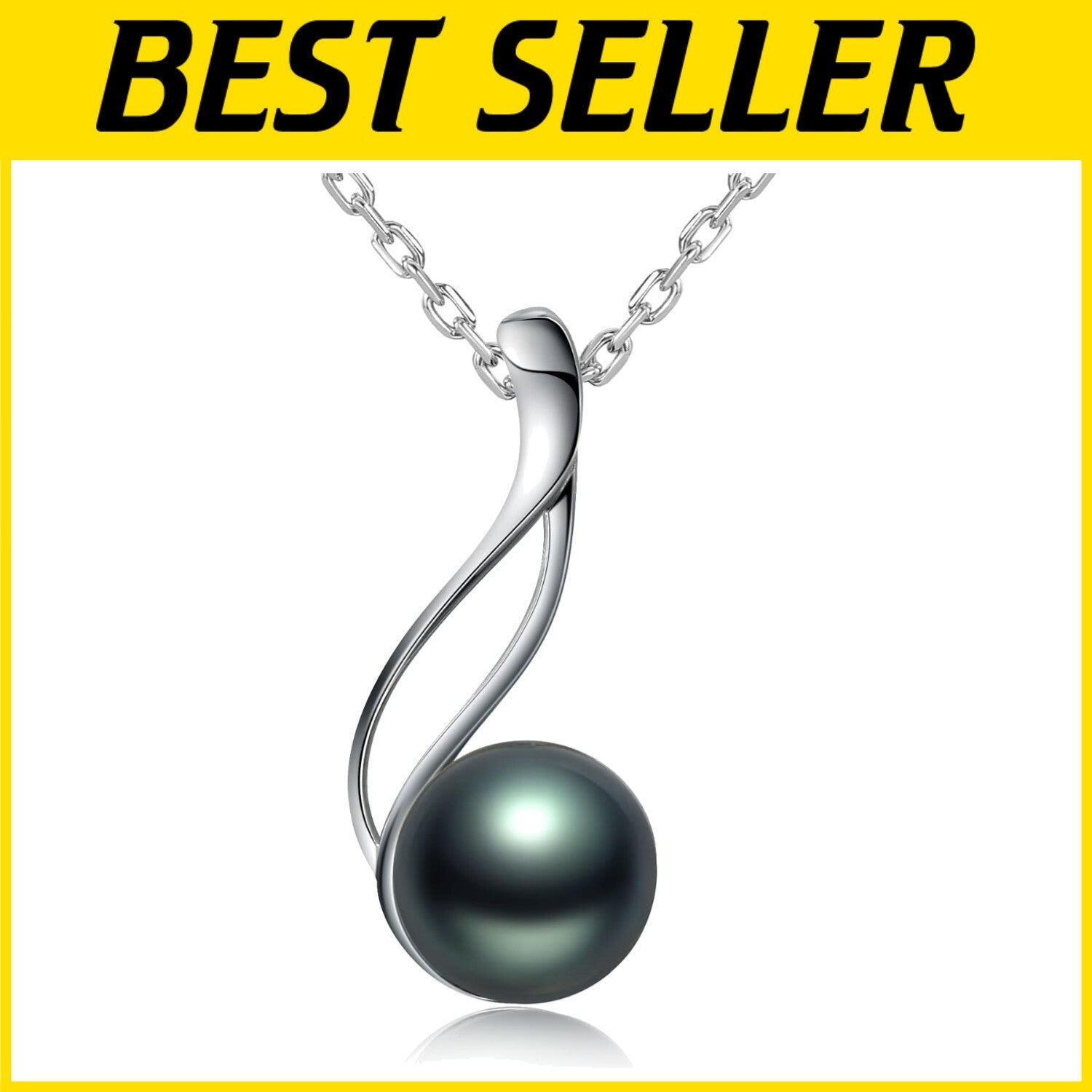 925 Sterling Silver Tahitian Black Pearl Pendant for Women - Timeless Gift