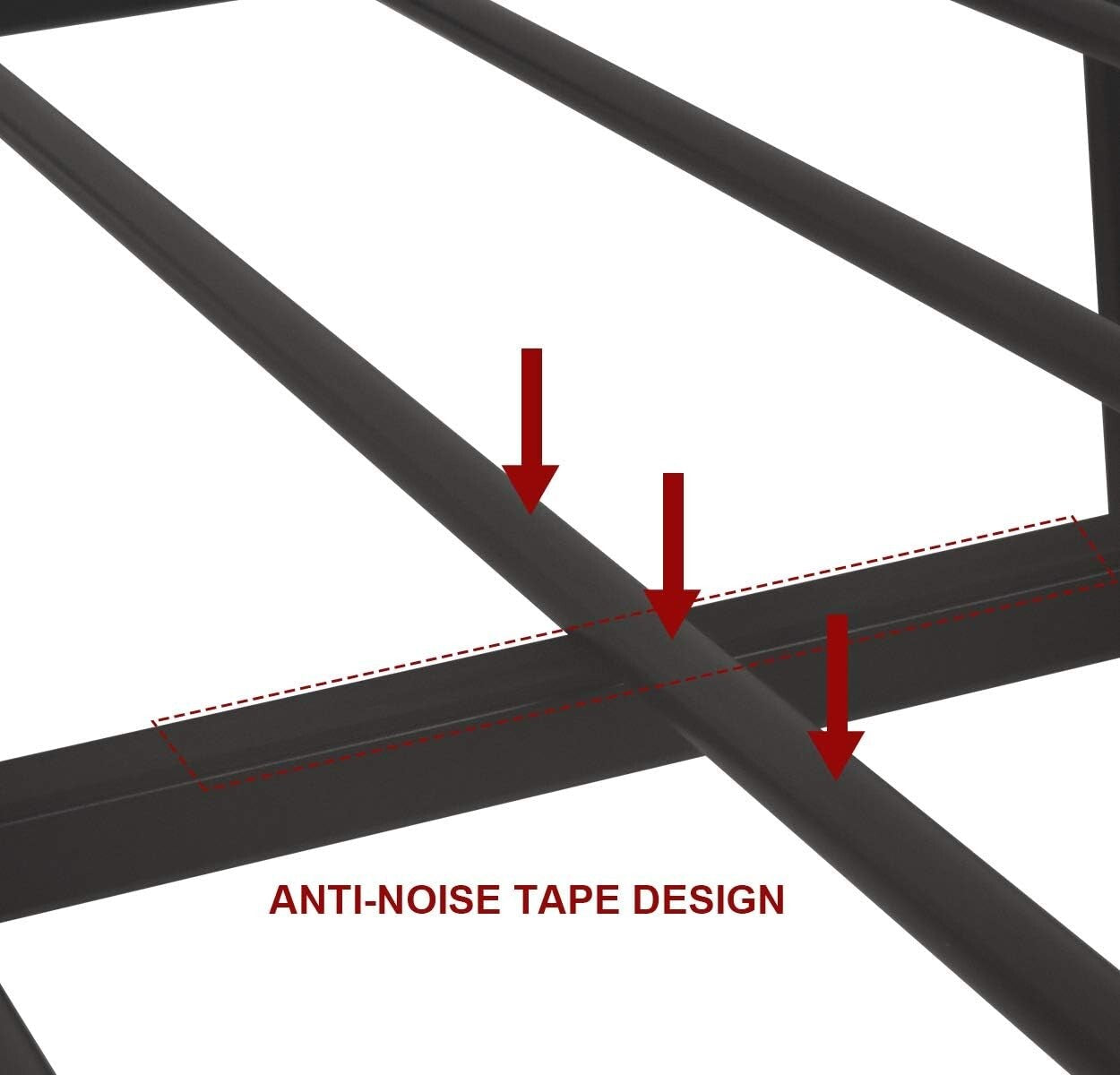 Powder Coated Full Size Bed Frame with Headboard - Space-Saving Storage Solution